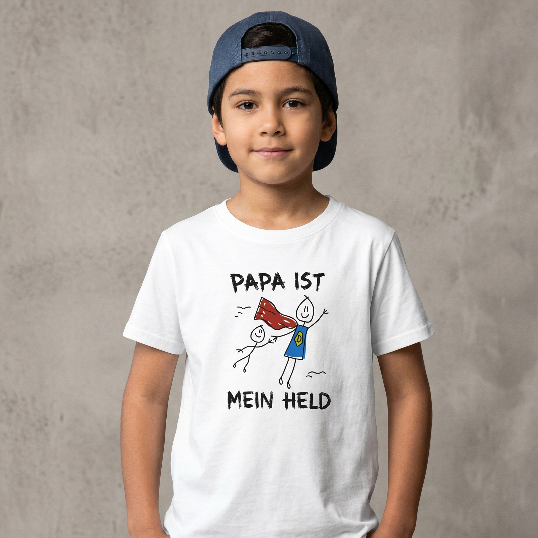 Kinder T-Shirt „Papa ist mein Held“