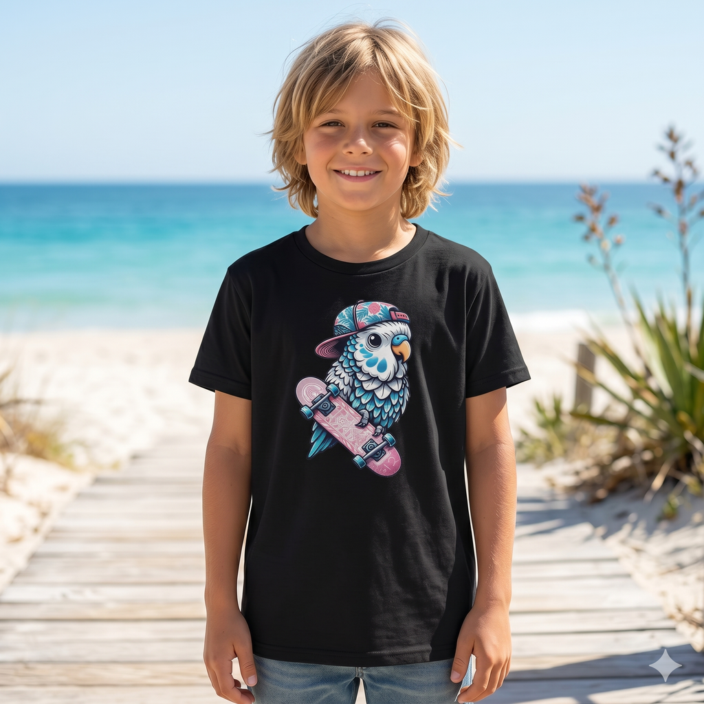 Kinder T-Shirt „Skater-Vogel“
