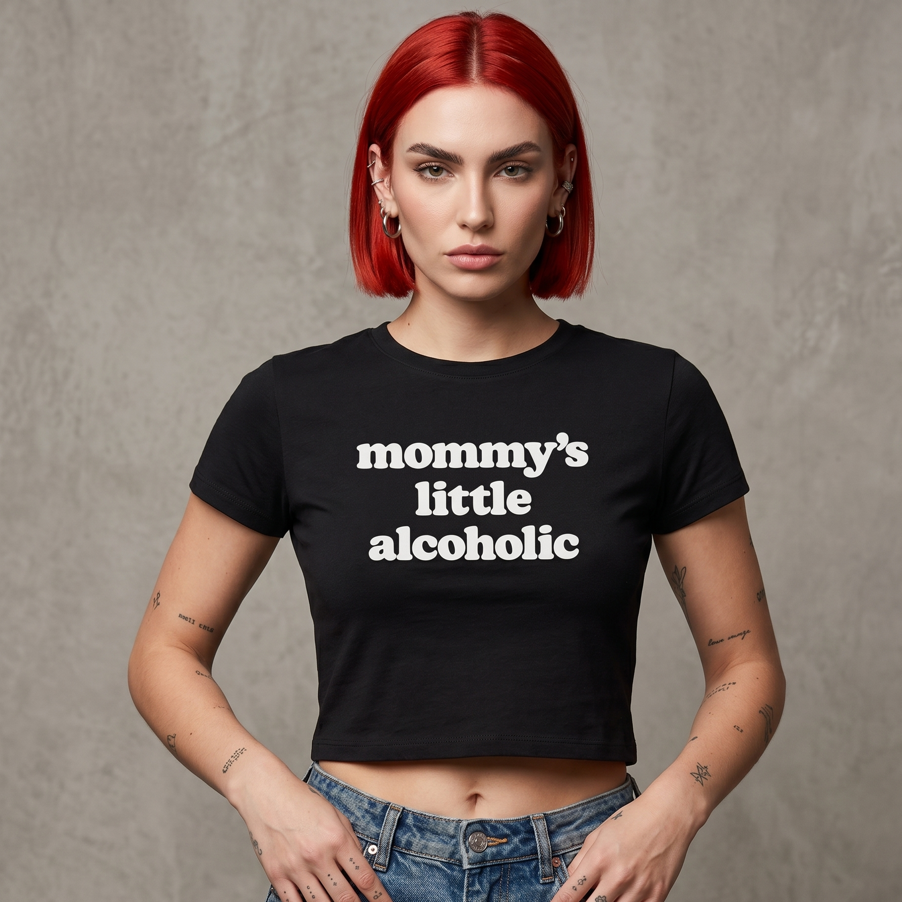 Cropped Shirt „Mommy’s Little Alcoholic“