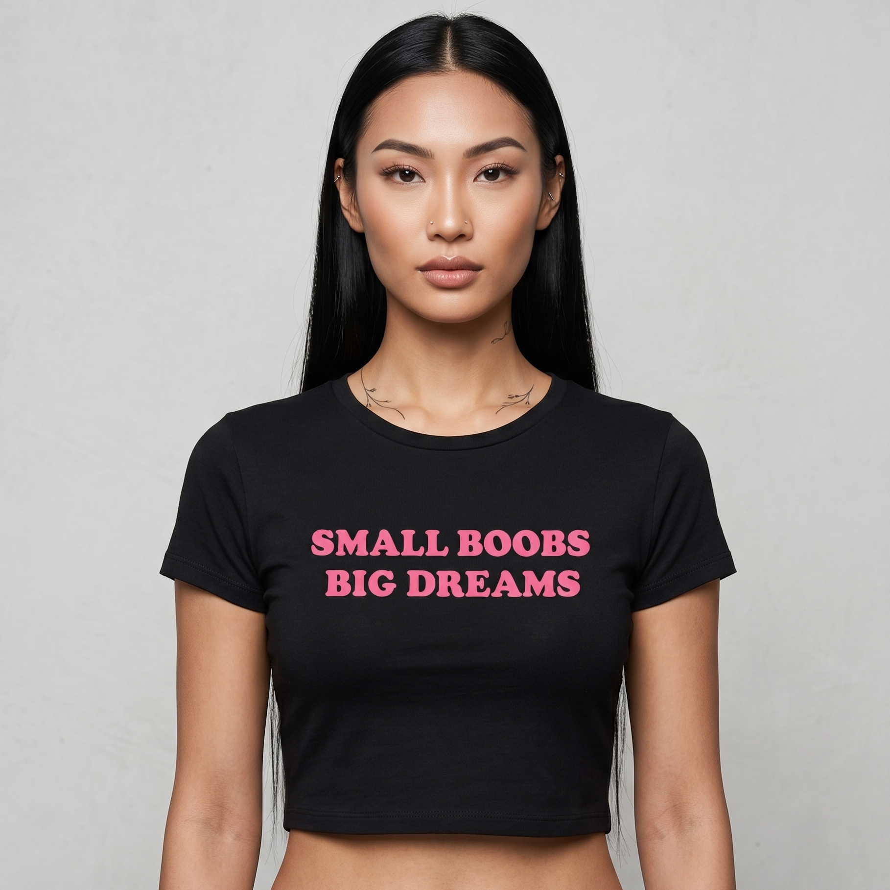 Cropped Shirt „Small Boobs Big Dreams“