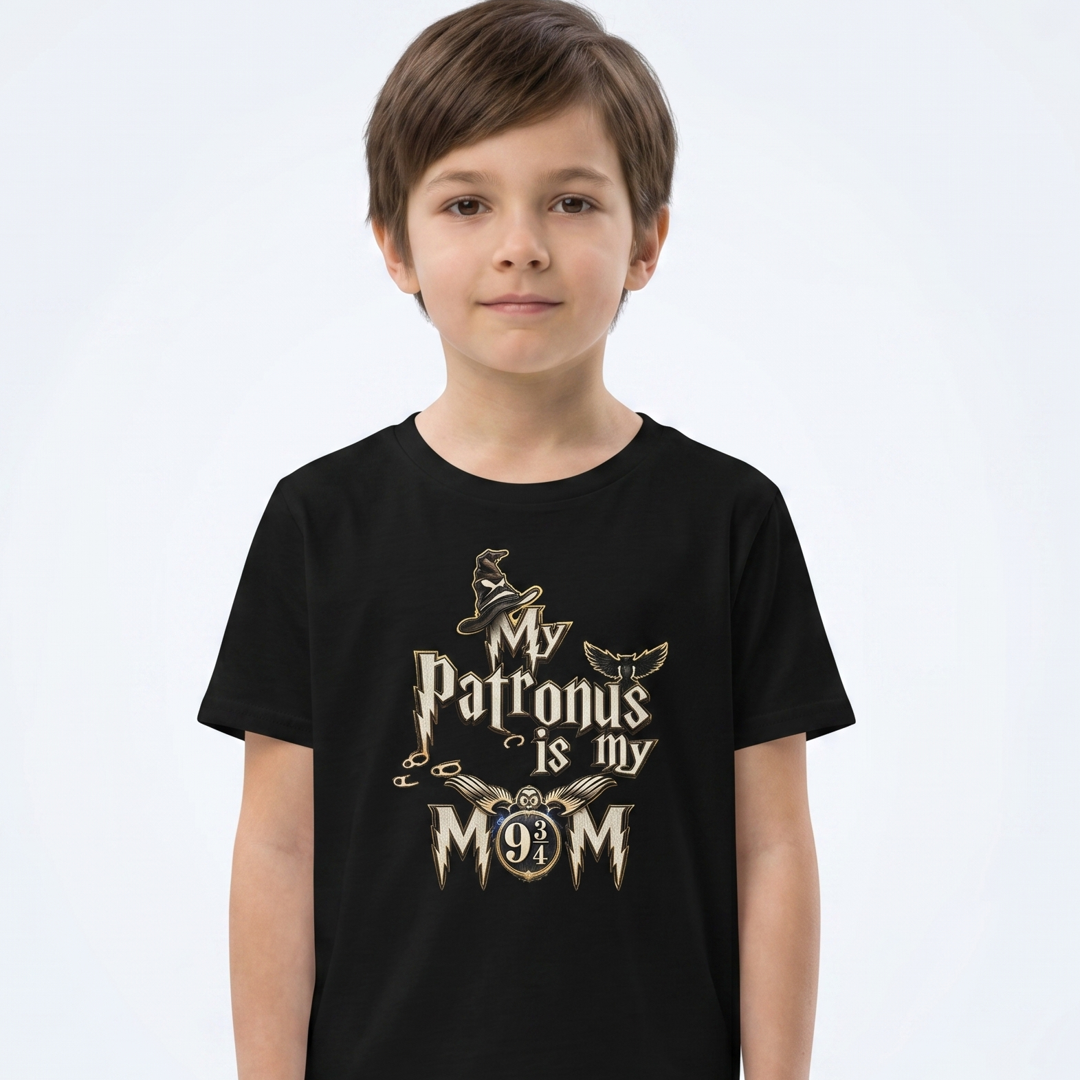 Kinder T-Shirt „My Patronus is my Mom“