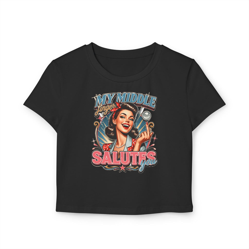 Cropped Shirt „My Middle Finger Salutes You“