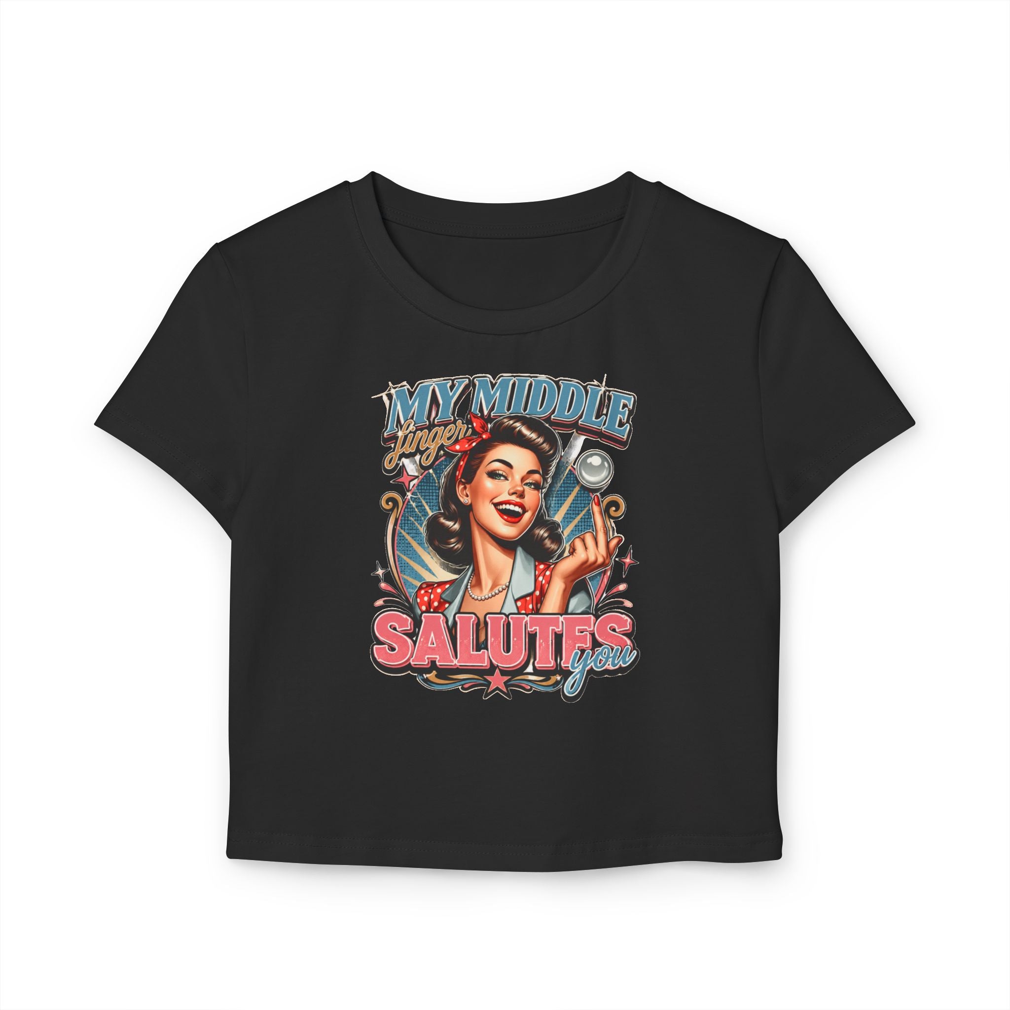Cropped Shirt „My Middle Finger Salutes You“