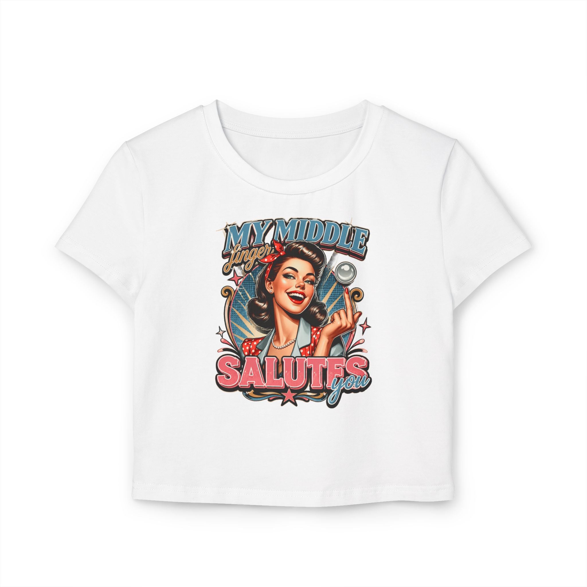 Cropped Shirt „My Middle Finger Salutes You“