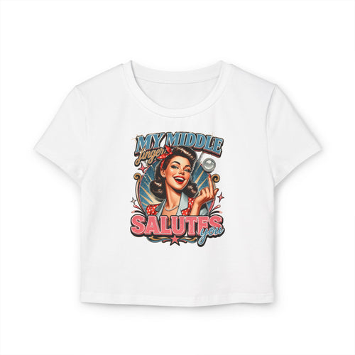 Cropped Shirt „My Middle Finger Salutes You“