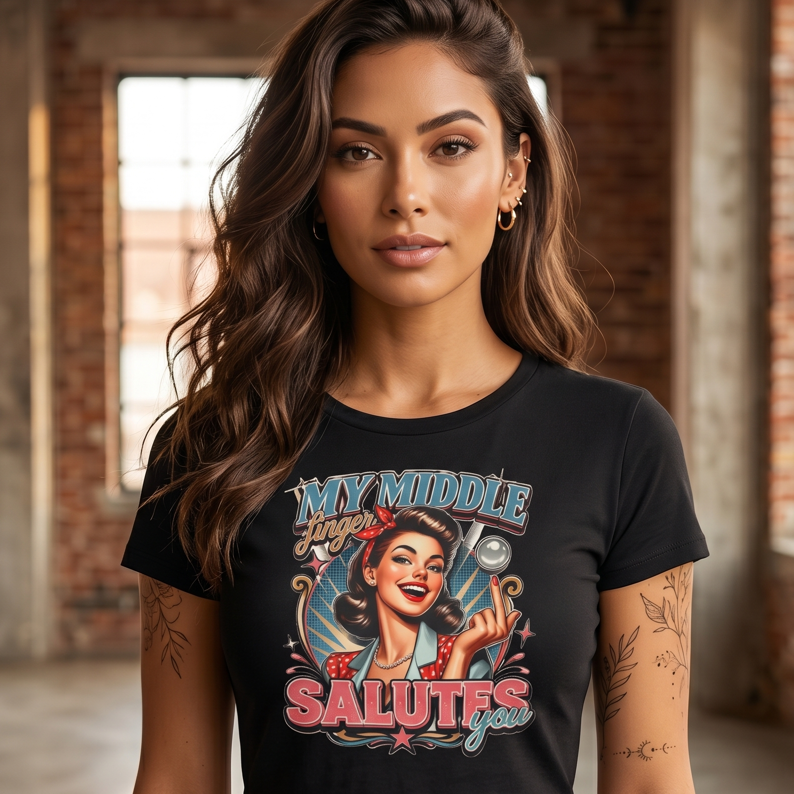 Cropped Shirt „My Middle Finger Salutes You“
