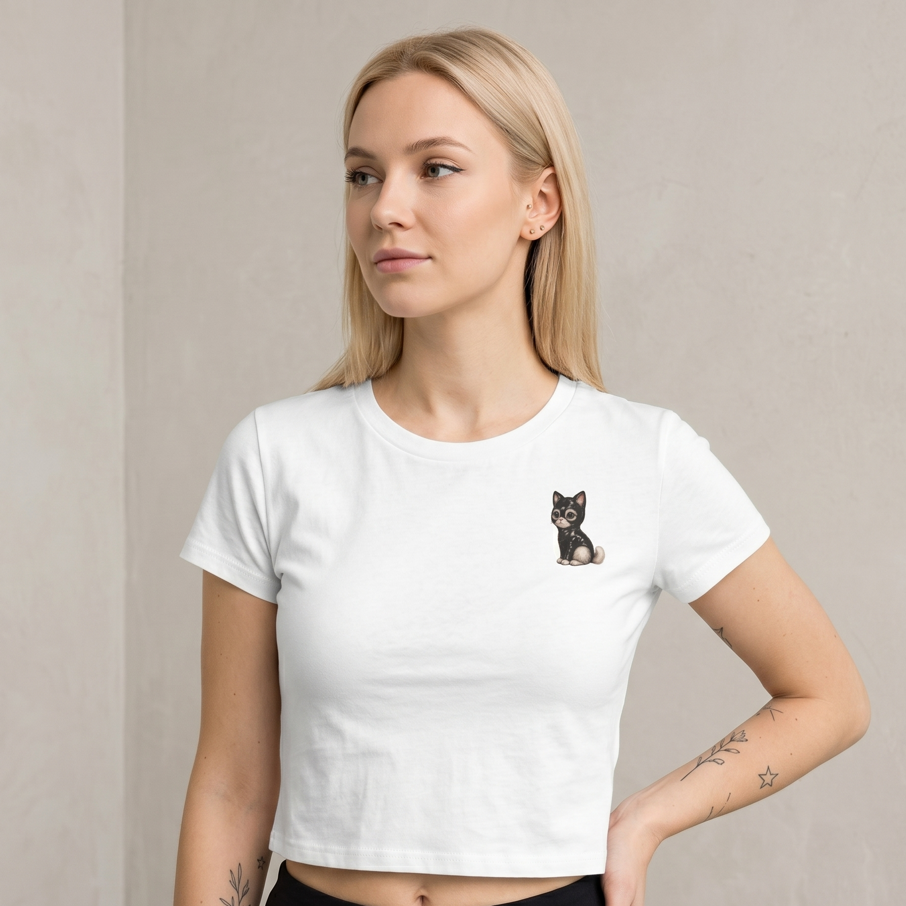 Cropped Shirt „SM Katze“
