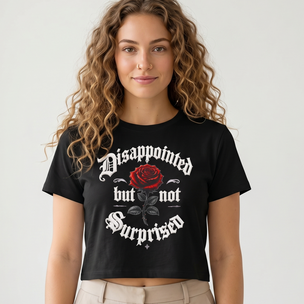 Cropped Shirt „Disappointed but Not Surprised“