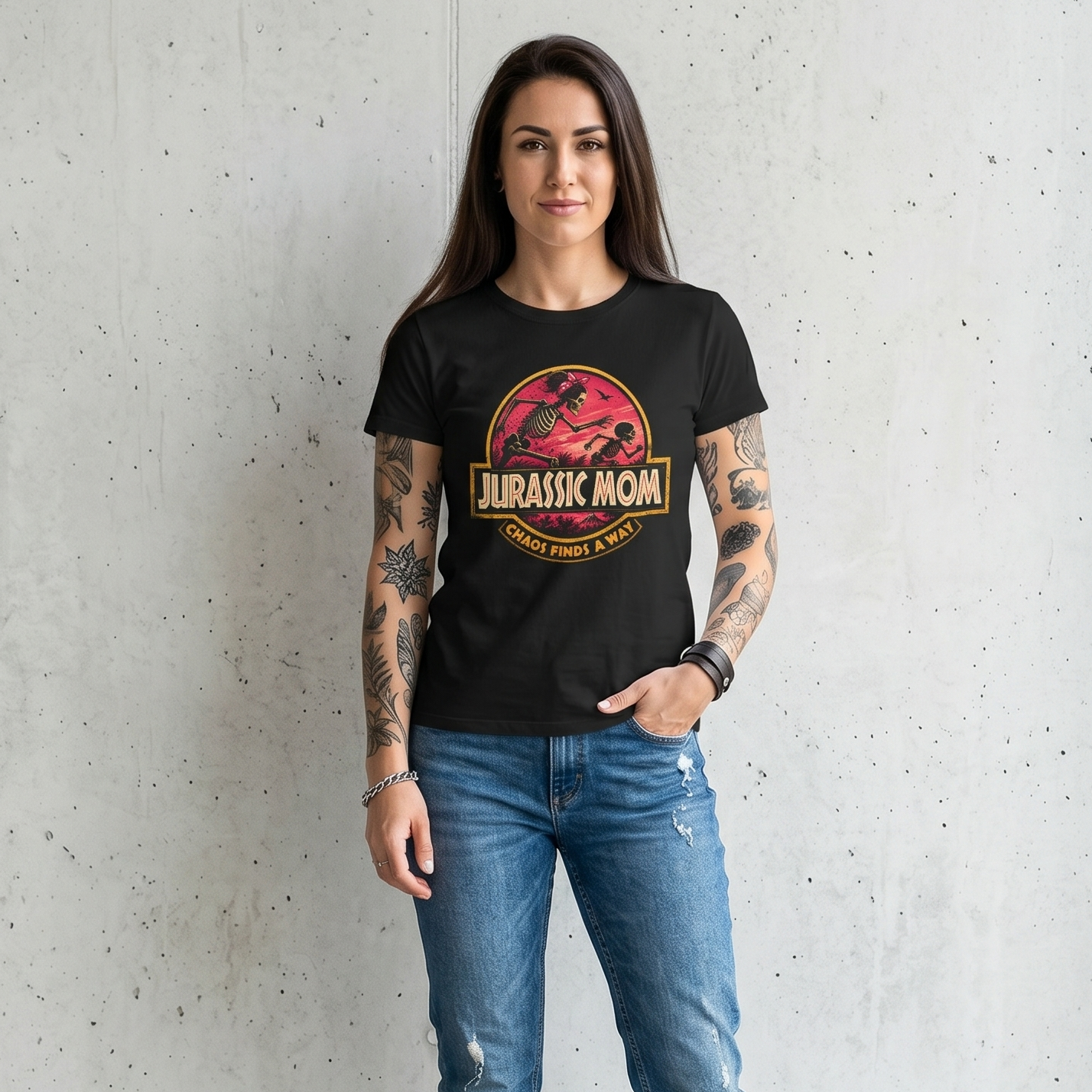 Damen T-Shirt „Jurassic Mom“