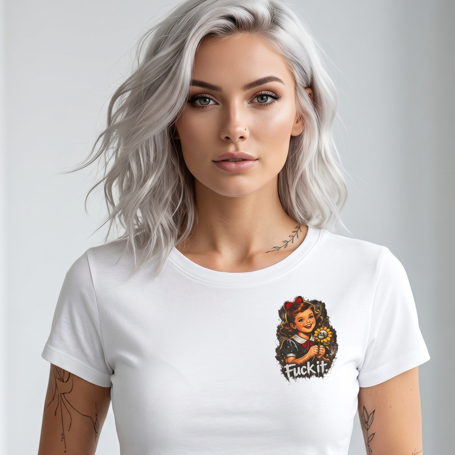 Cropped Shirt „Fuck It“