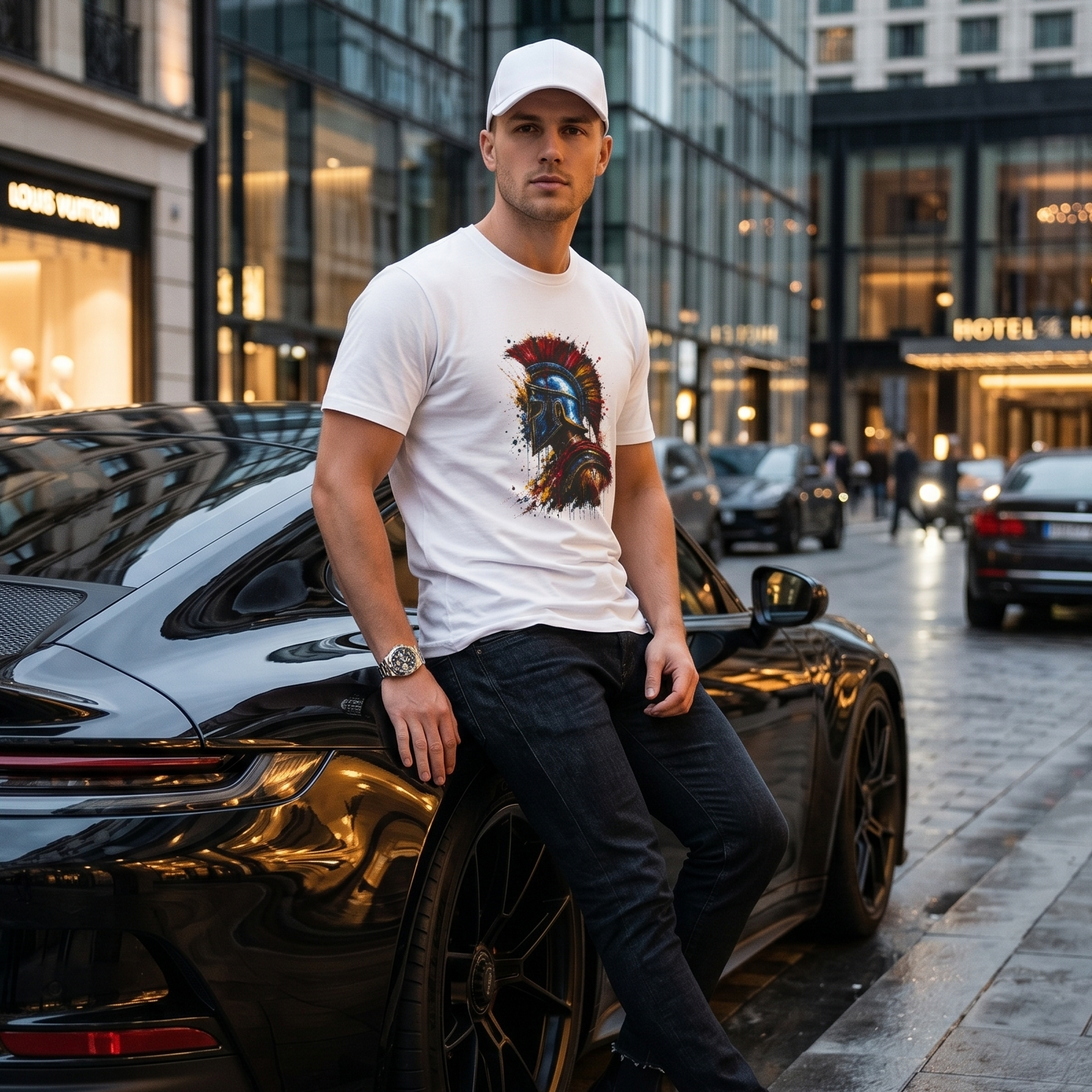 Herren T-Shirt – Spartaner Helm Design
