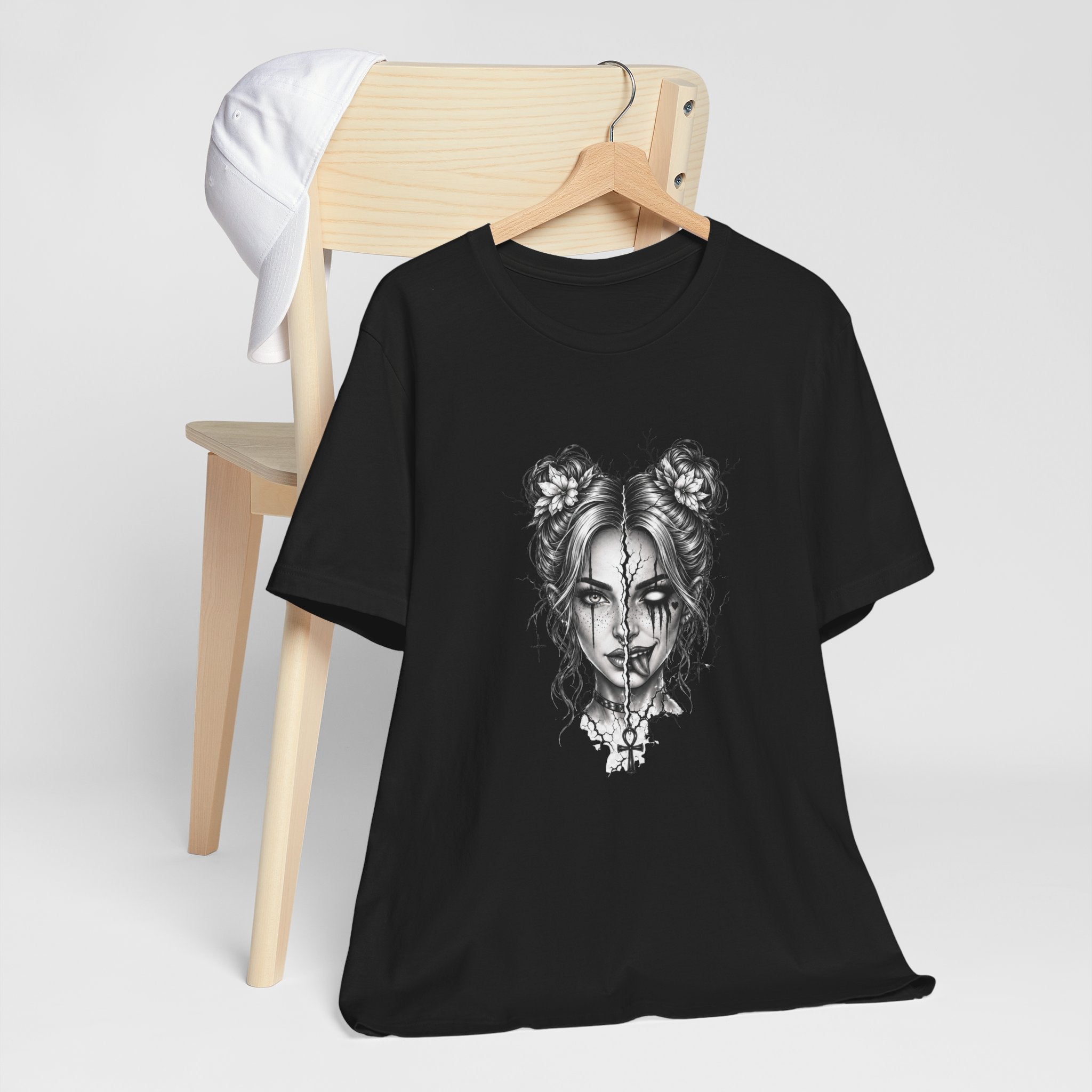 Damen T-Shirt Gothic Doll Motiv