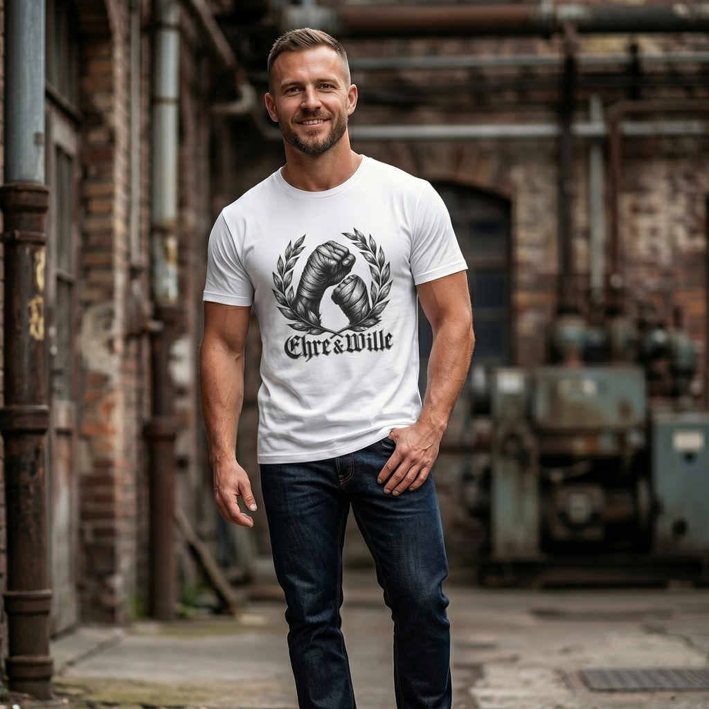 Herren T-Shirt – Ehre & Wille Faust Design