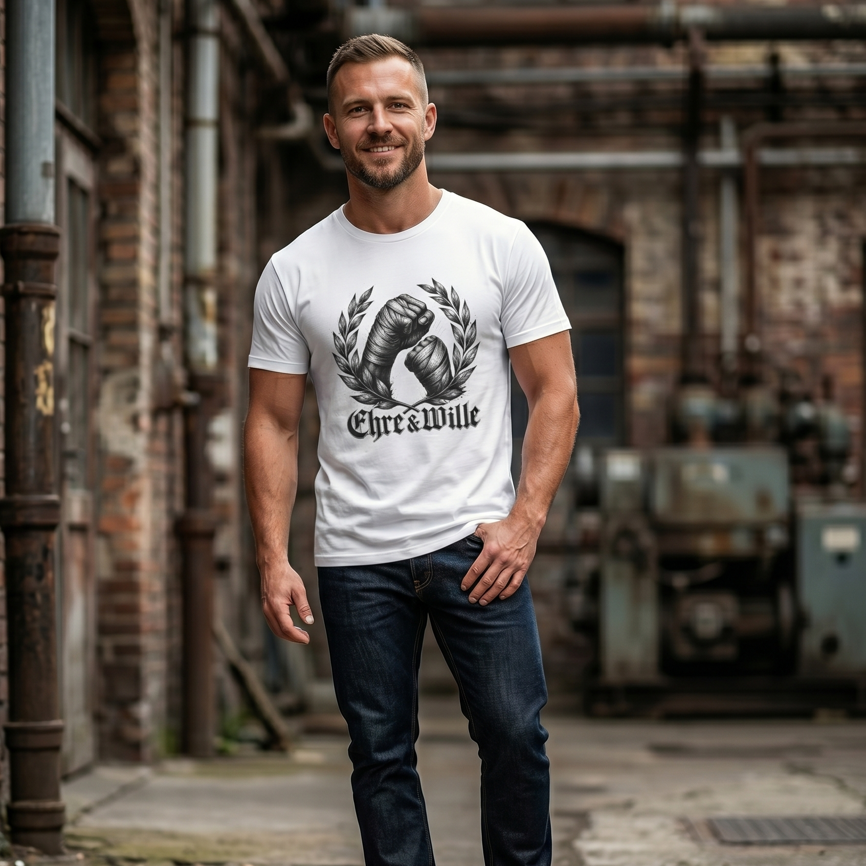 Herren T-Shirt – Ehre & Wille Faust Design