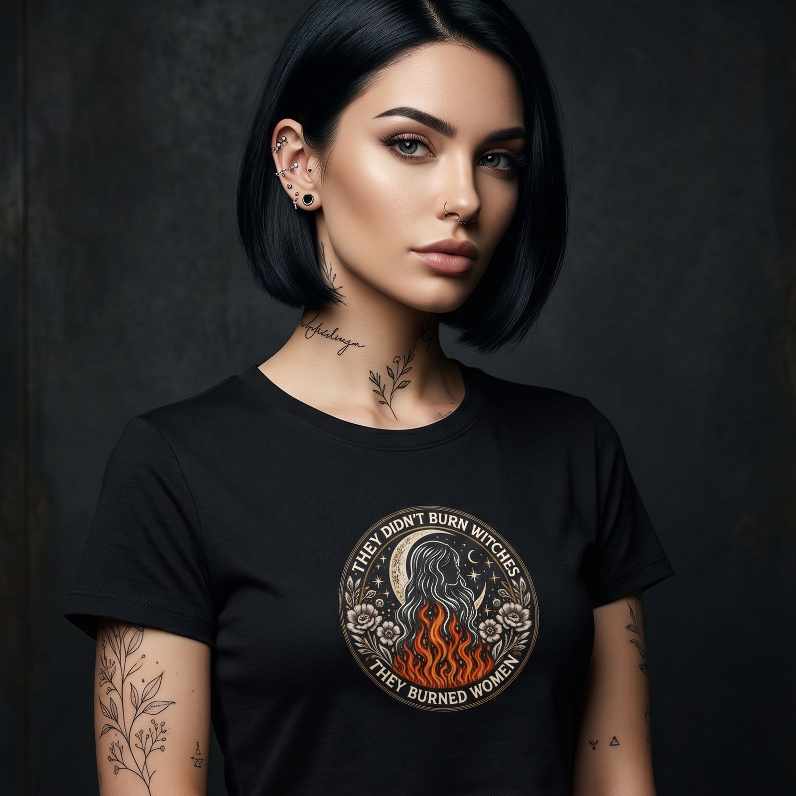 Cropped Shirt „They Didn’t Burn Witches“