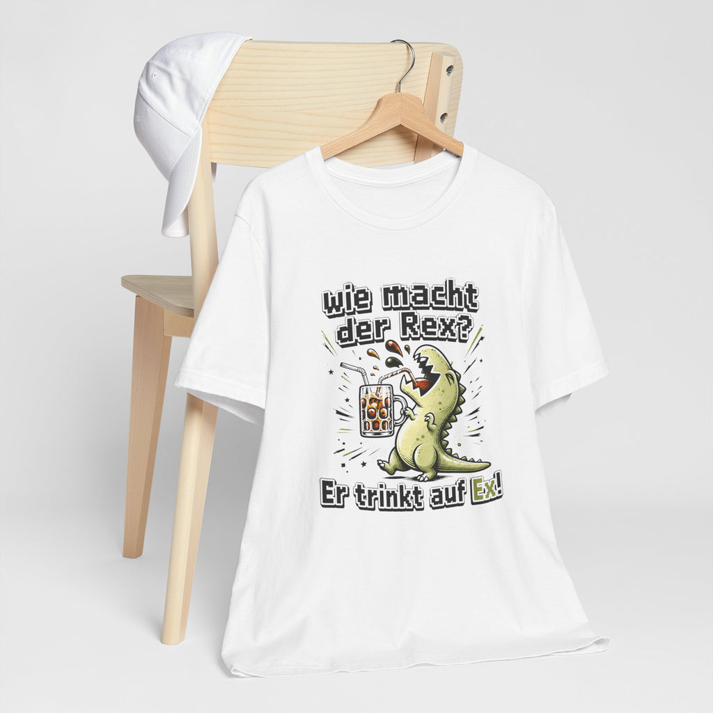 Herren T-Shirt „Wie macht der Rex? Er trinkt auf Ex!“