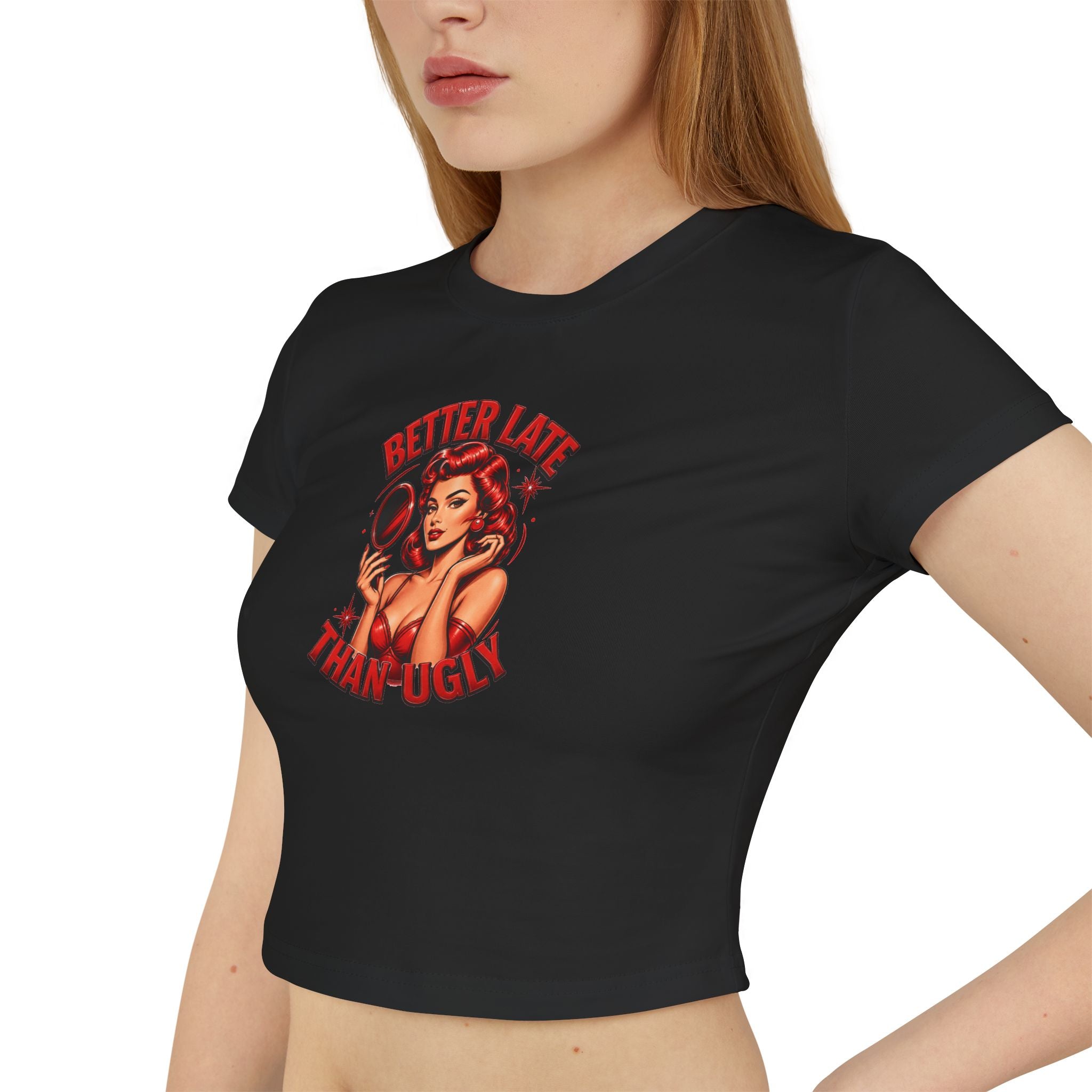 Cropped Shirt „Better Late Than Ugly“