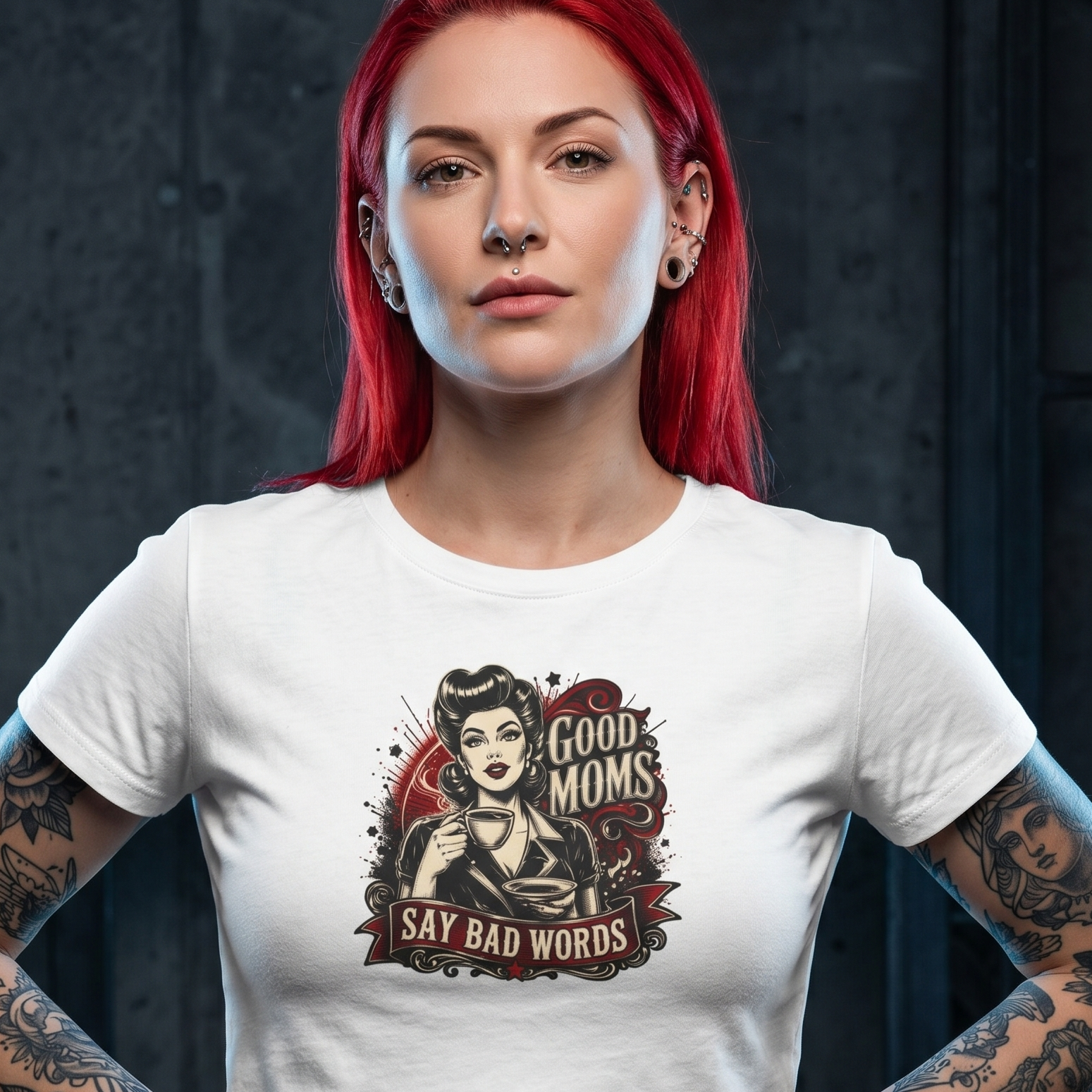 Cropped Shirt „Good Moms Say Bad Words“