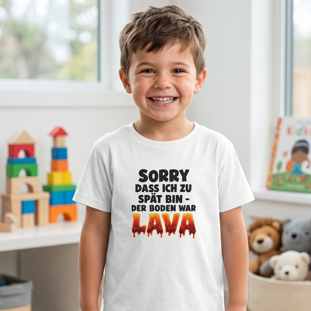 Kinder T-Shirt „Der Boden war Lava“