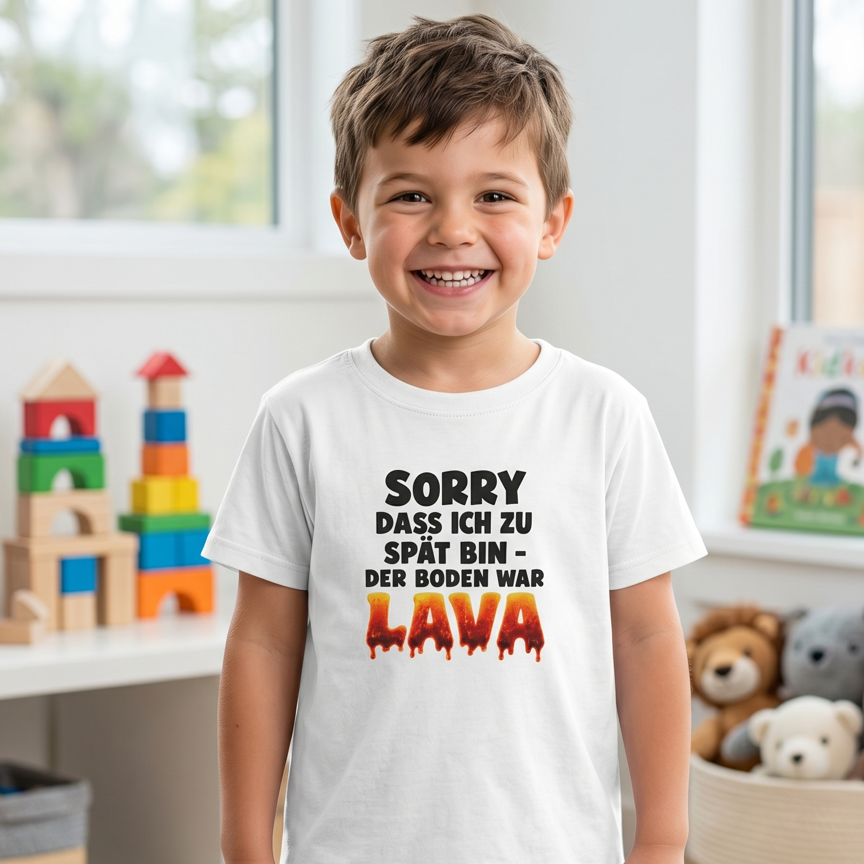 Kinder T-Shirt „Der Boden war Lava“