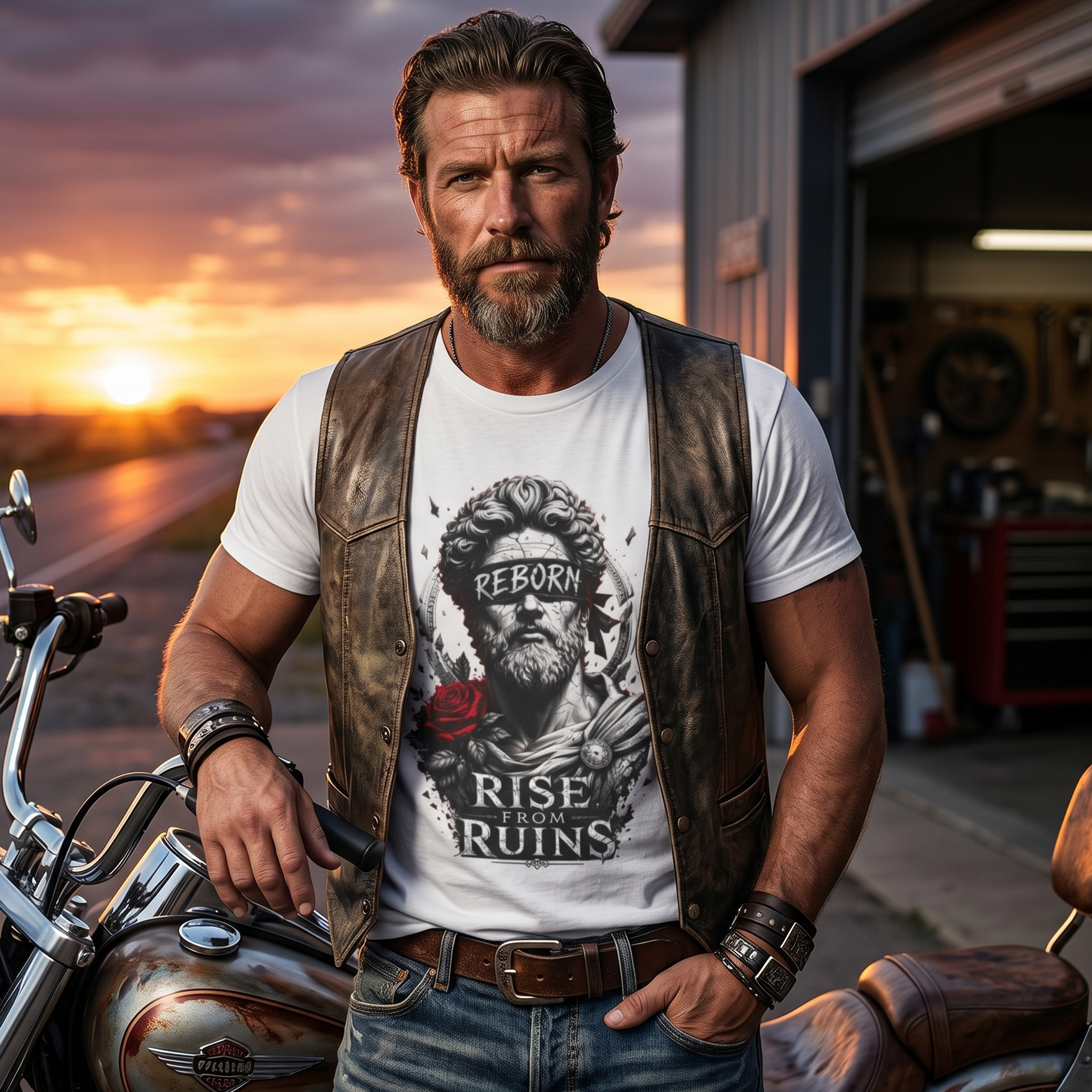 Herren T-Shirt „Reborn – Rise From Ruins“