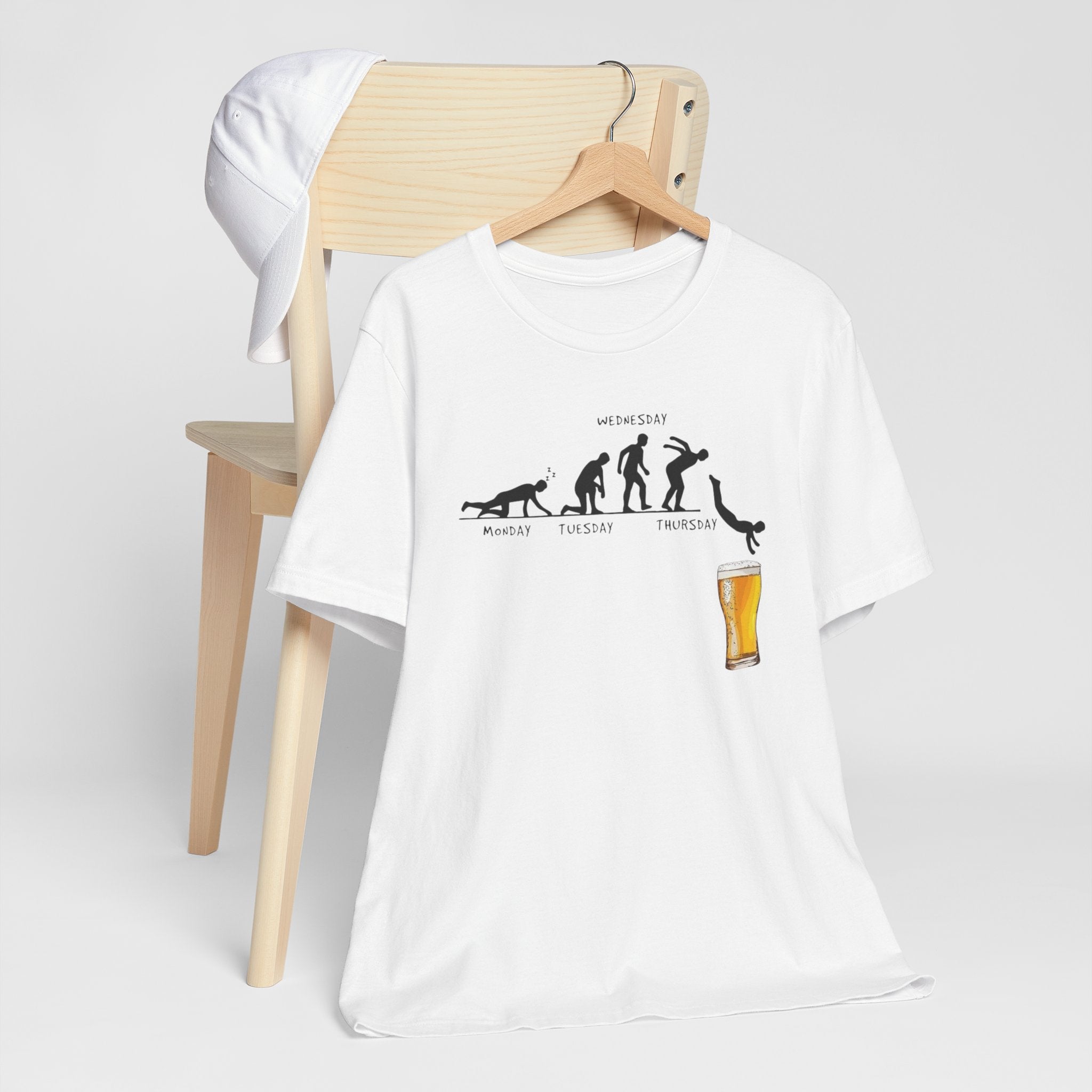 Herren T-Shirt Wochen Evolution Bier Motiv