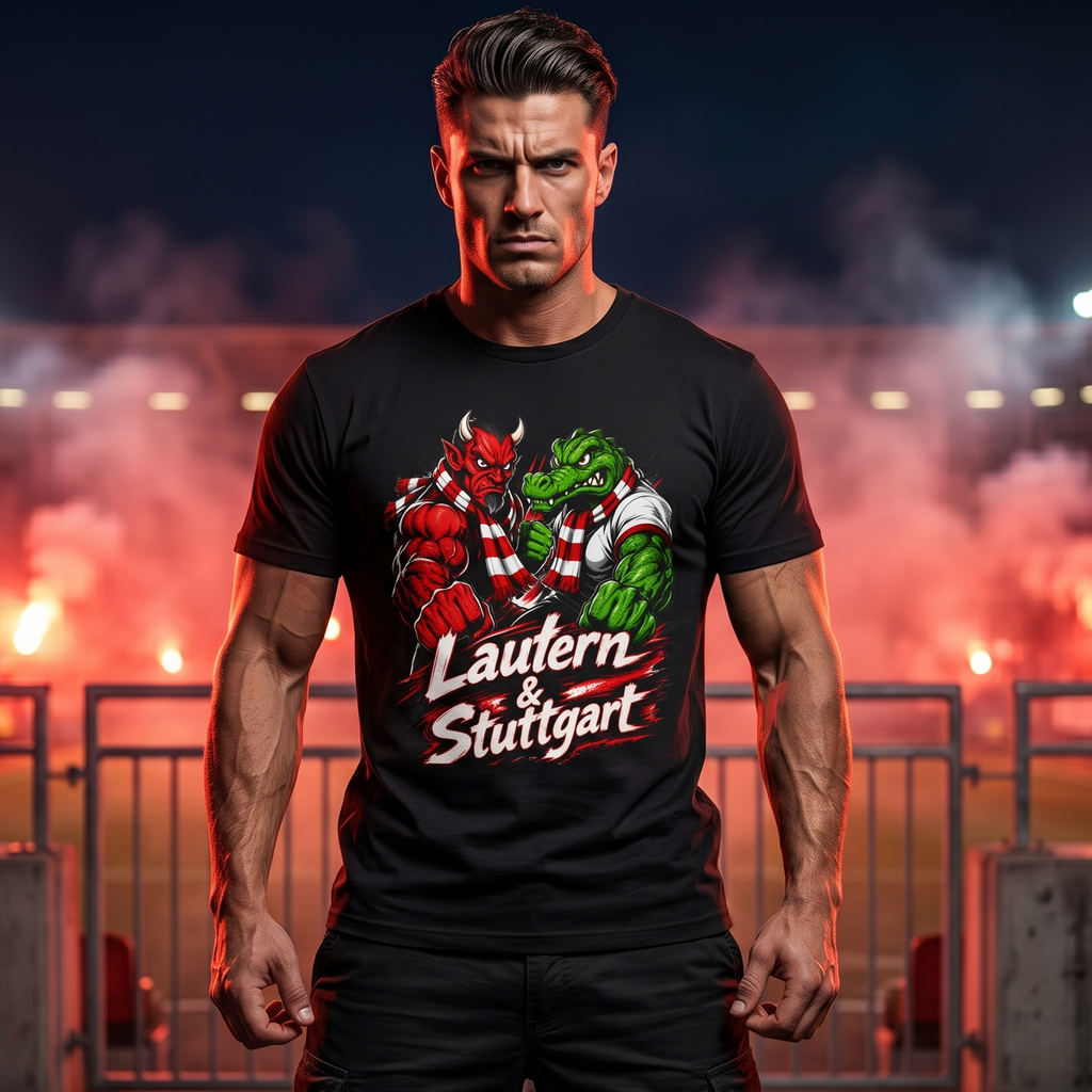 Herren T-Shirt „Lautern & Stuttgart“ Fanmotiv