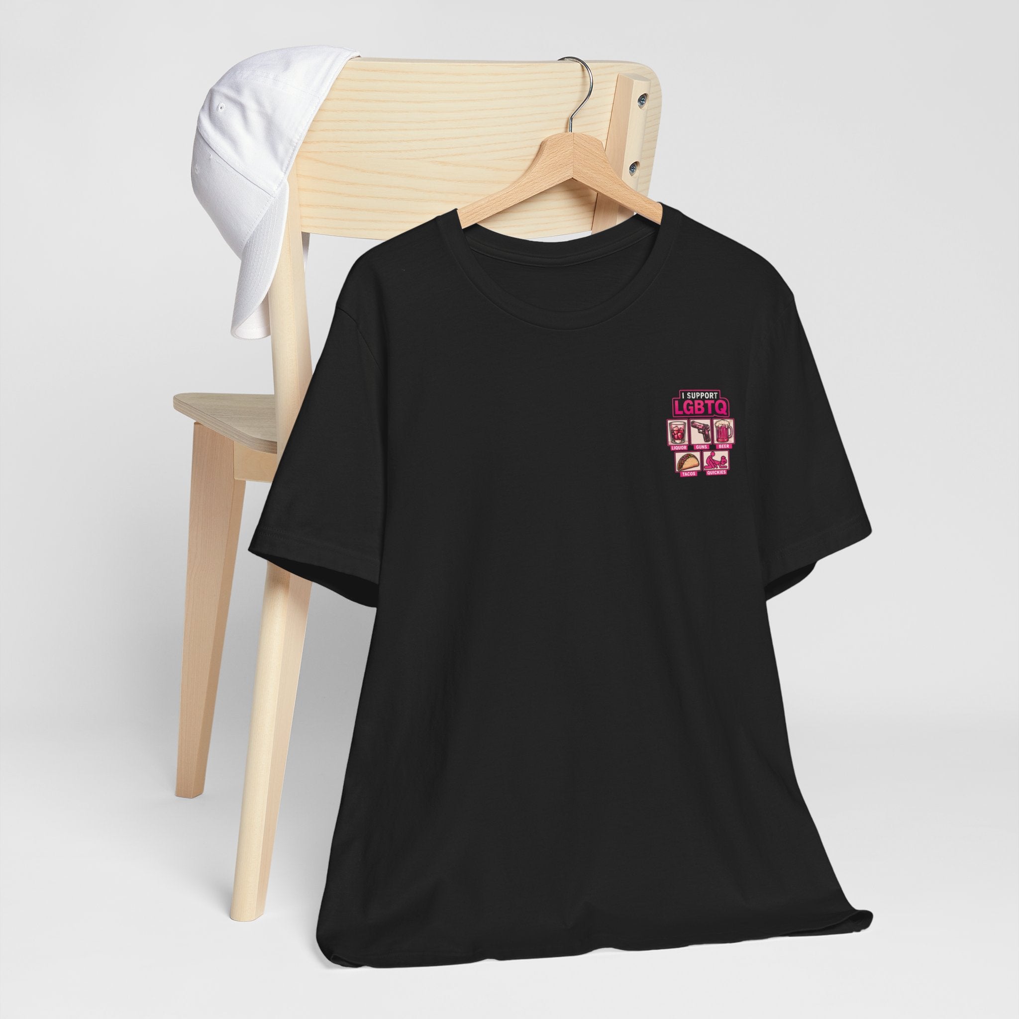 Herren T-Shirt „I Support LGBTQ“ Backprint