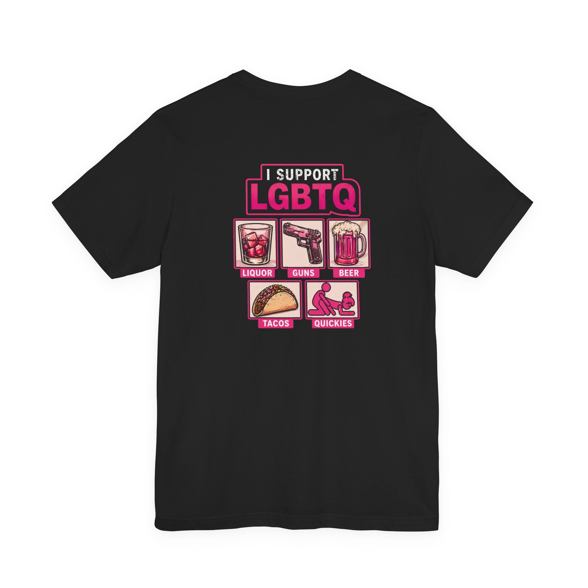 Herren T-Shirt „I Support LGBTQ“ Backprint