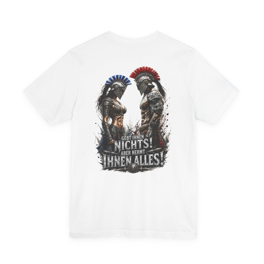 Sparta Herren T-Shirt – Front & Back Print – „Gebt ihnen nichts“