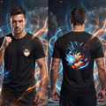 Anime Fighter Herren T-Shirt – Front & Back Print – Manga Energy Style