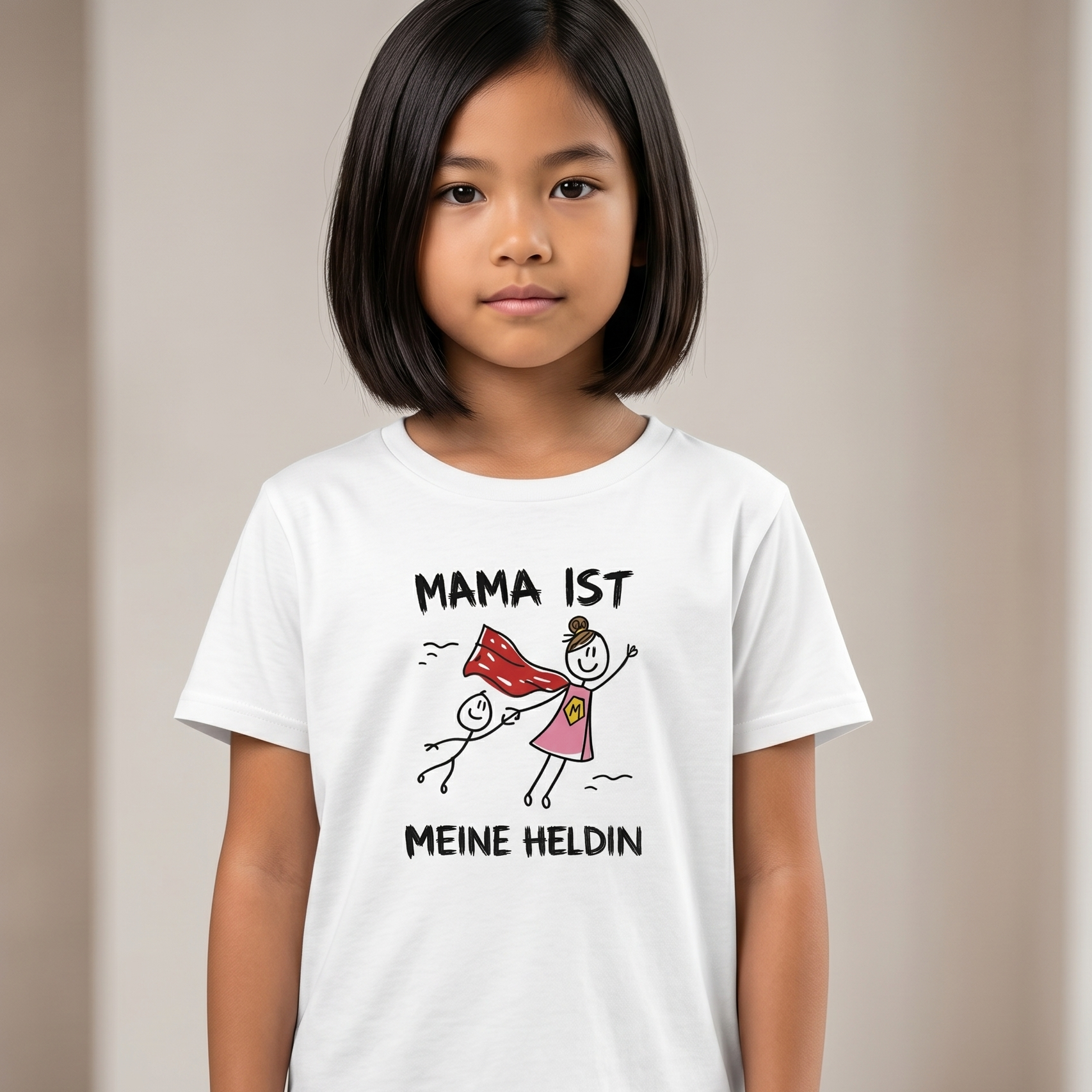 Kinder T-Shirt „Mama ist meine Heldin“