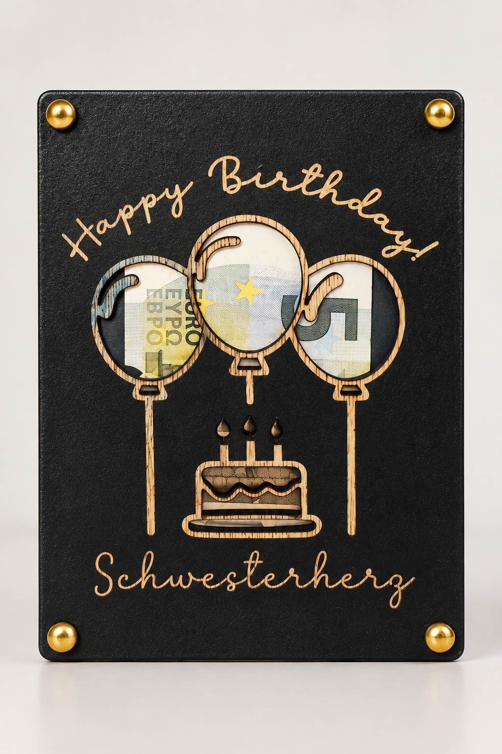 Geldgeschenk „Happy Birthday!“ in cooler Black-Edition