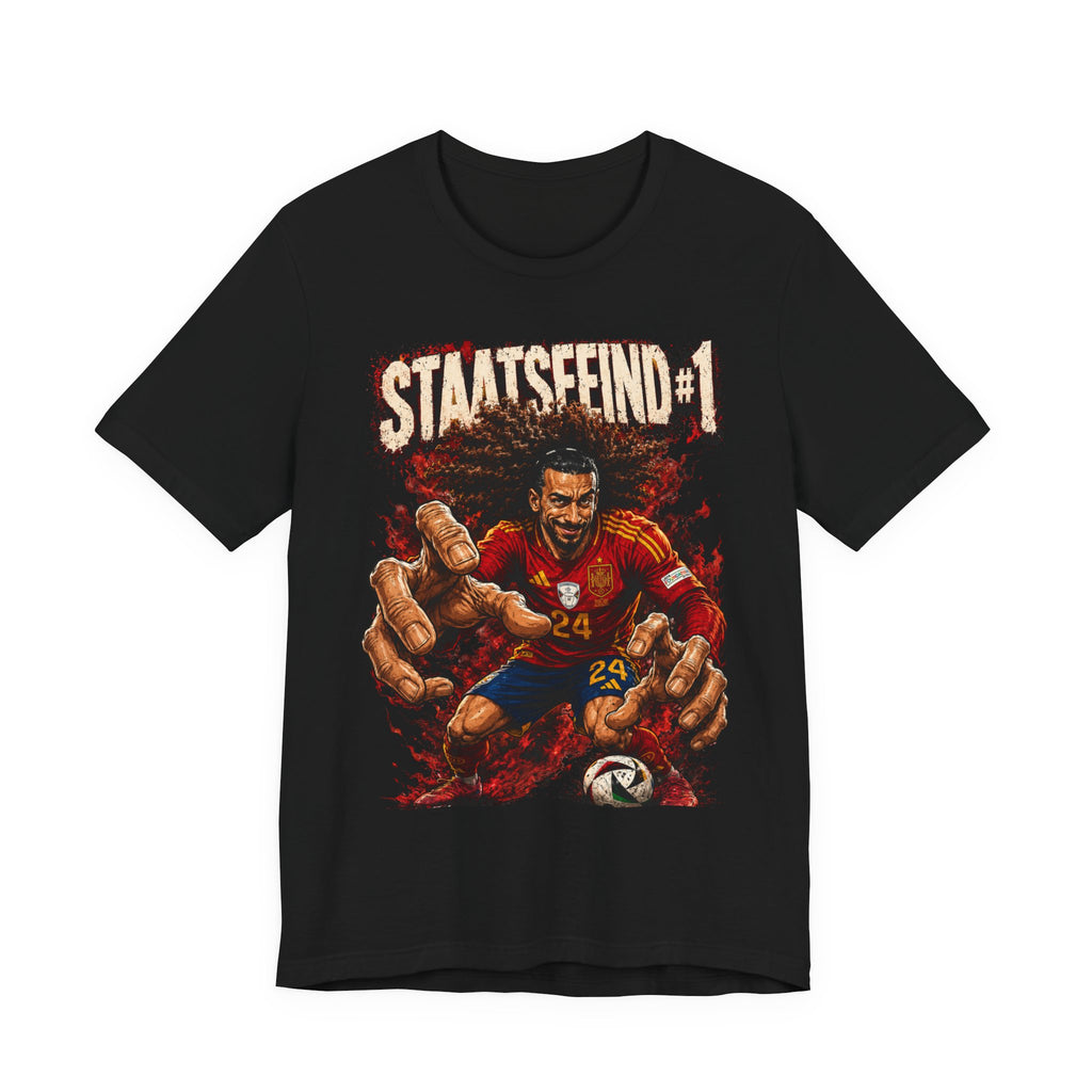 Herren T-Shirt „Staatsfeind #1“ – Satirisches Fußball CUCURELLA