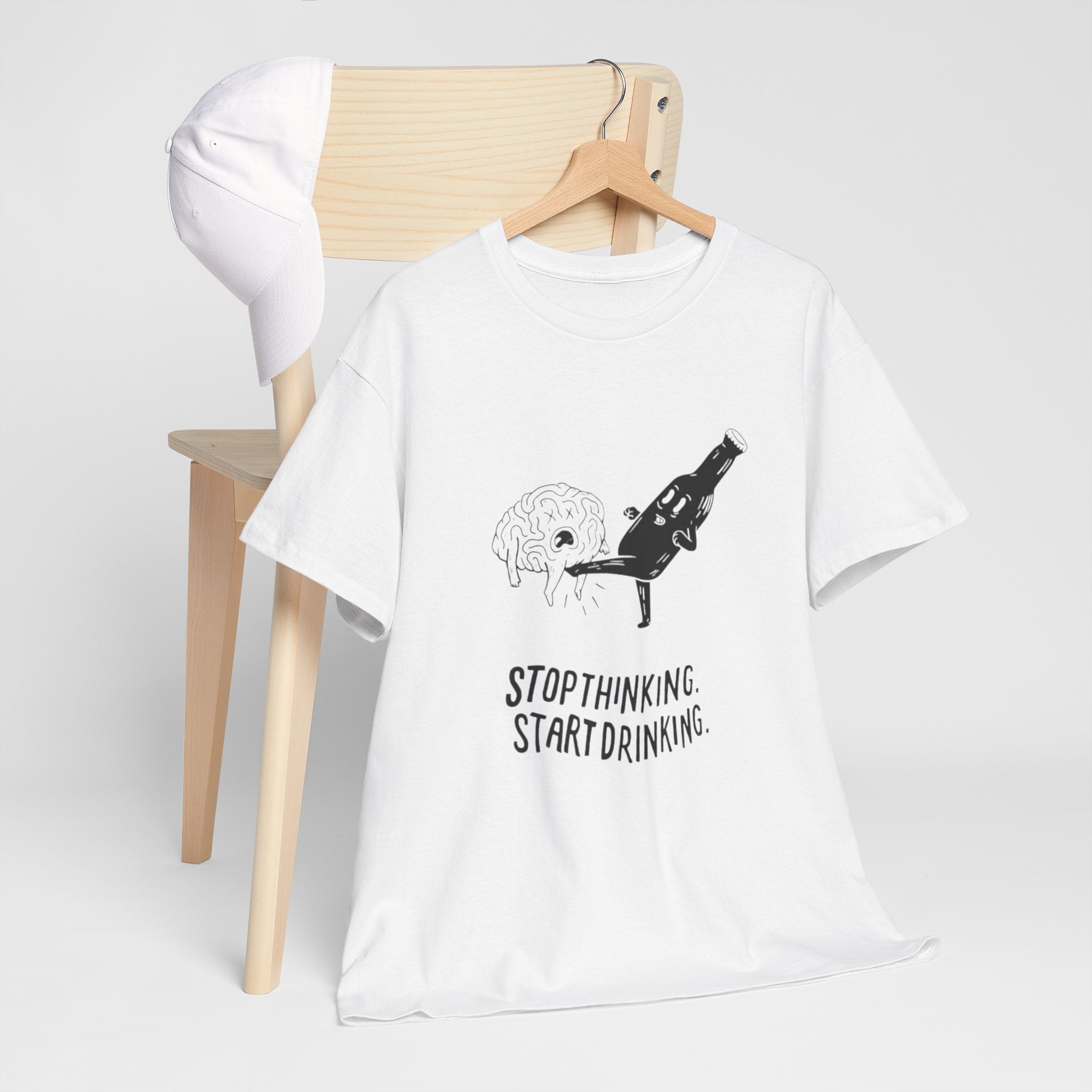 Herren T-Shirt „Stop Thinking Start Drinking“