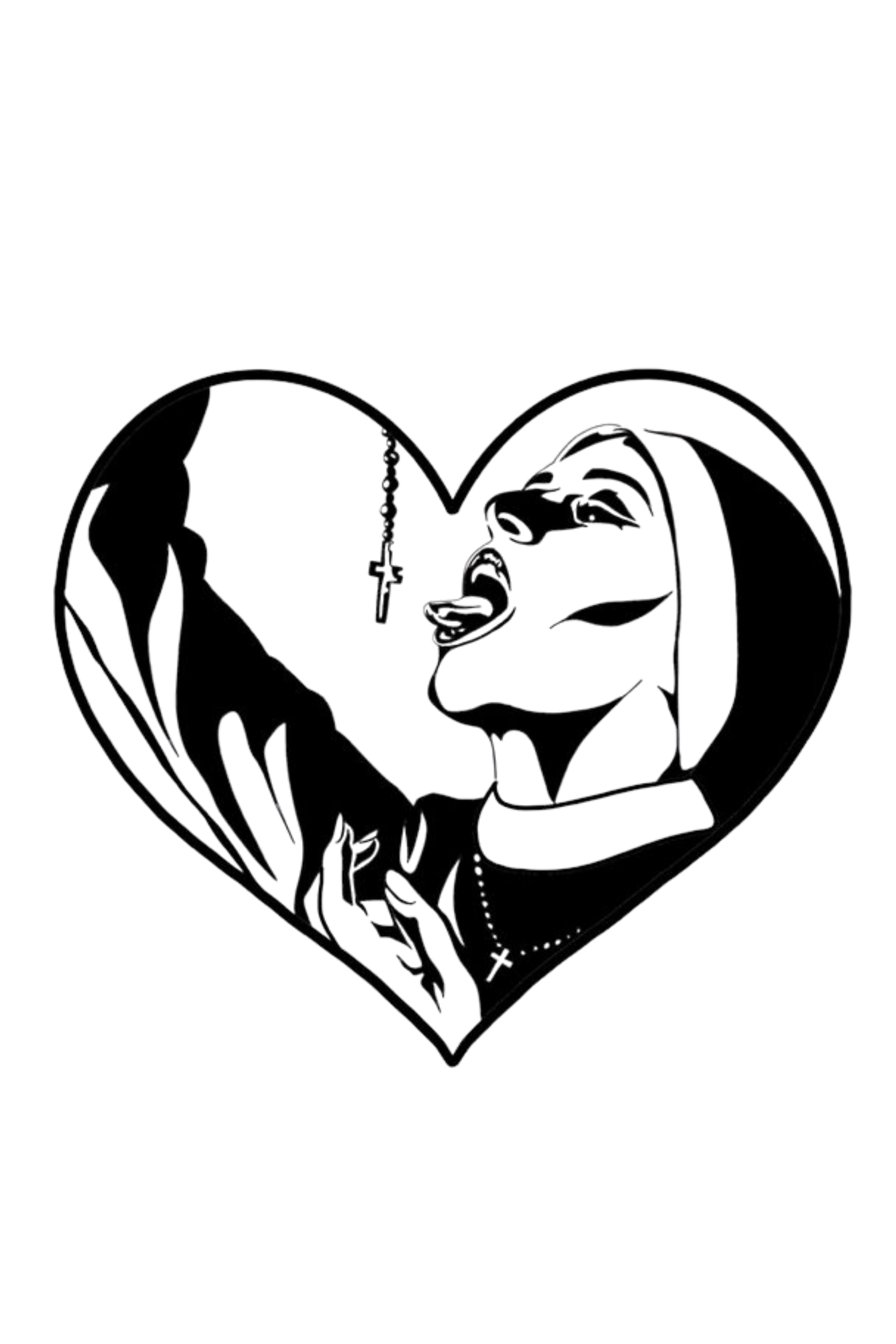 Ladys-Shirt „Herz Nonne“