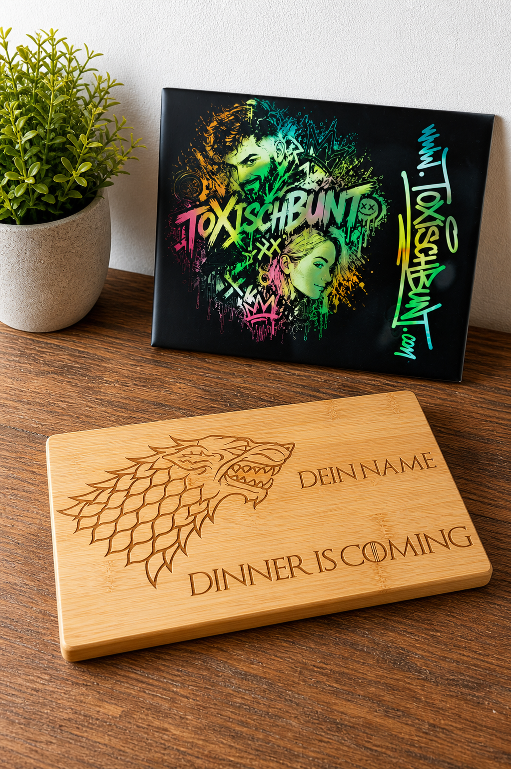 Personalisiertes Vesperbrettchen 24×14 cm – Schneidebrett mit Wunschmotiv, Name oder Text