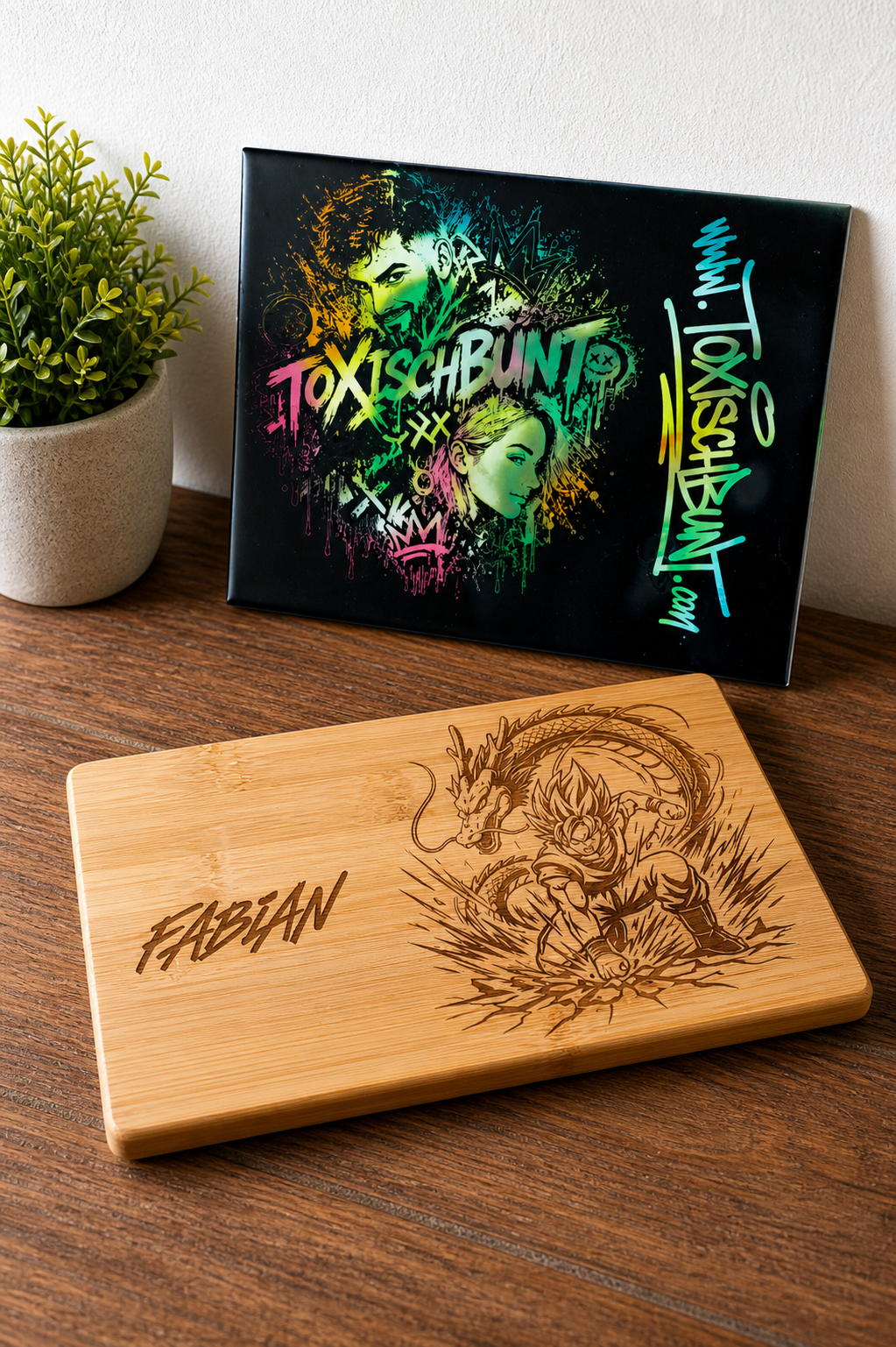 Personalisiertes Vesperbrettchen 24×14 cm – Schneidebrett mit Wunschmotiv, Name oder Text