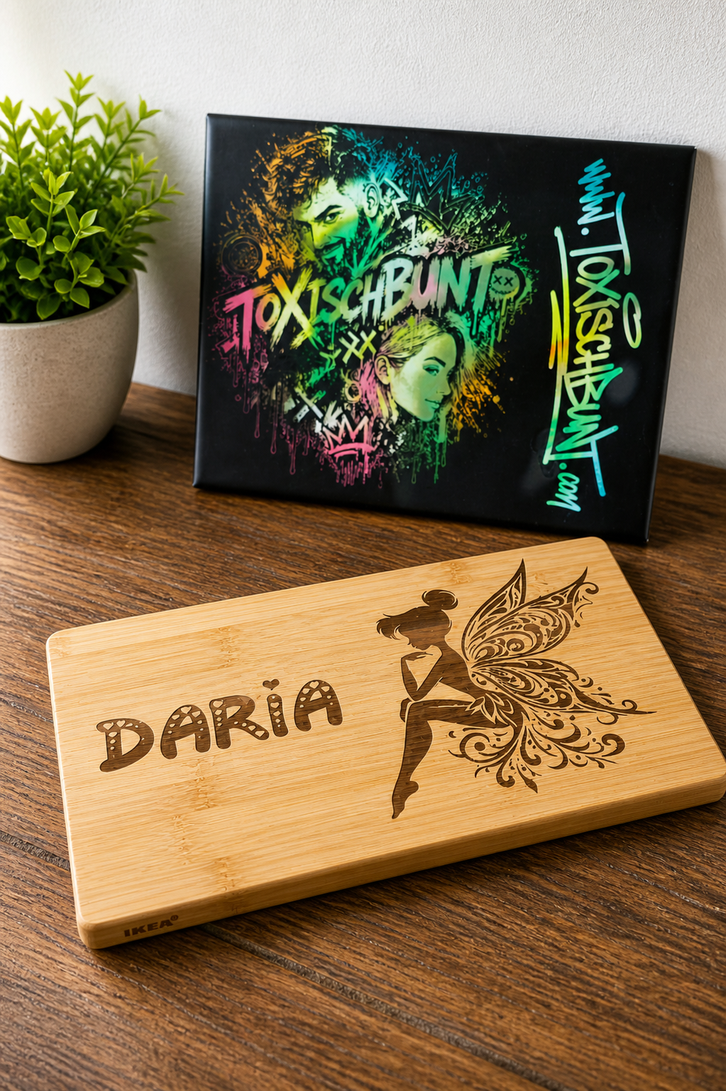 Personalisiertes Vesperbrettchen 24×14 cm – Schneidebrett mit Wunschmotiv, Name oder Text