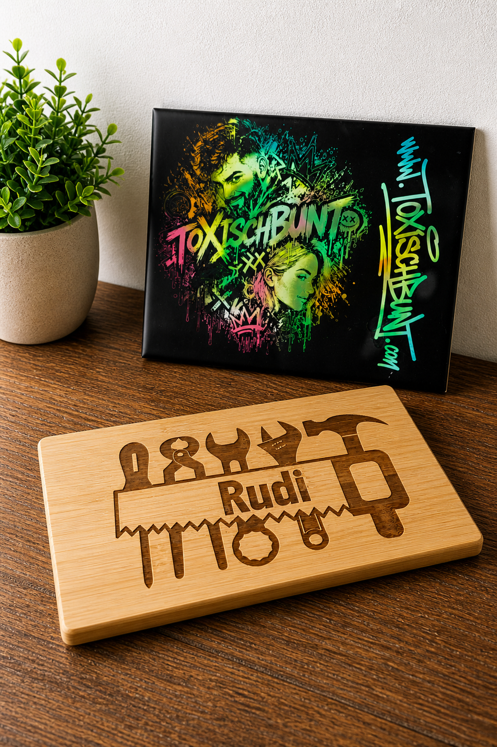 Personalisiertes Vesperbrettchen 24×14 cm – Schneidebrett mit Wunschmotiv, Name oder Text