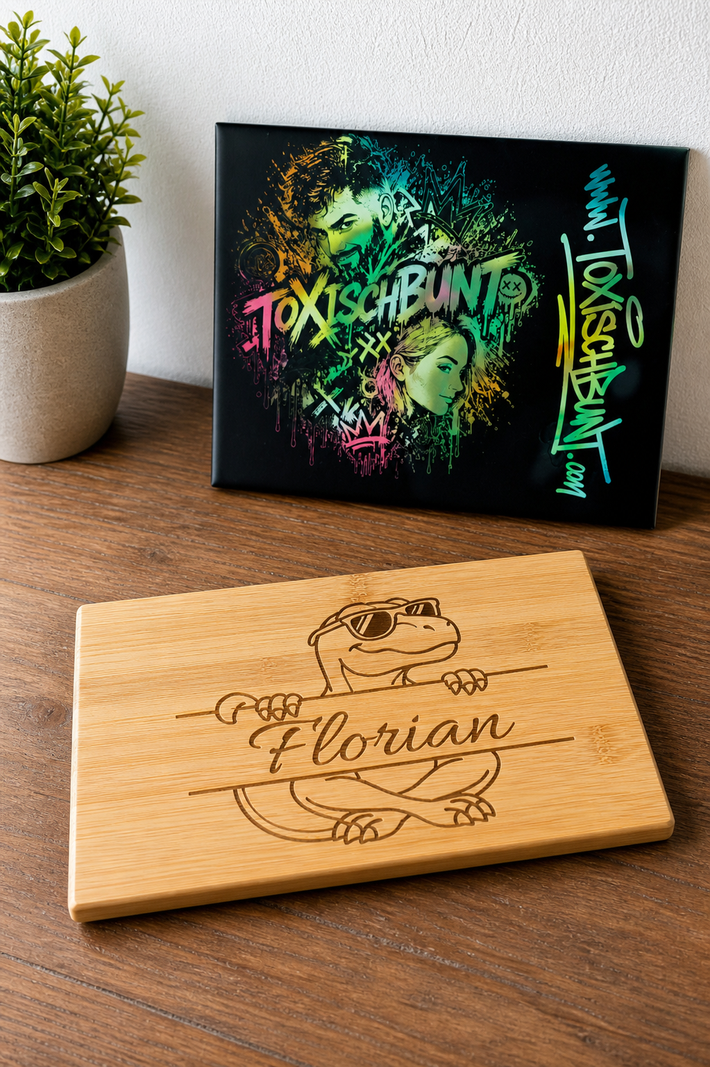 Personalisiertes Vesperbrettchen 24×14 cm – Schneidebrett mit Wunschmotiv, Name oder Text